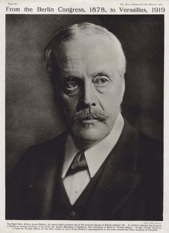 Arthur Balfour , britisk konservativ politiker og statsminister (s/hv-bilde) av English Photographer