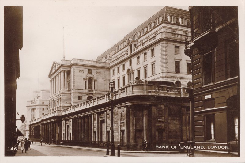 Bank of England, London (s/hvitt bilde) av English Photographer