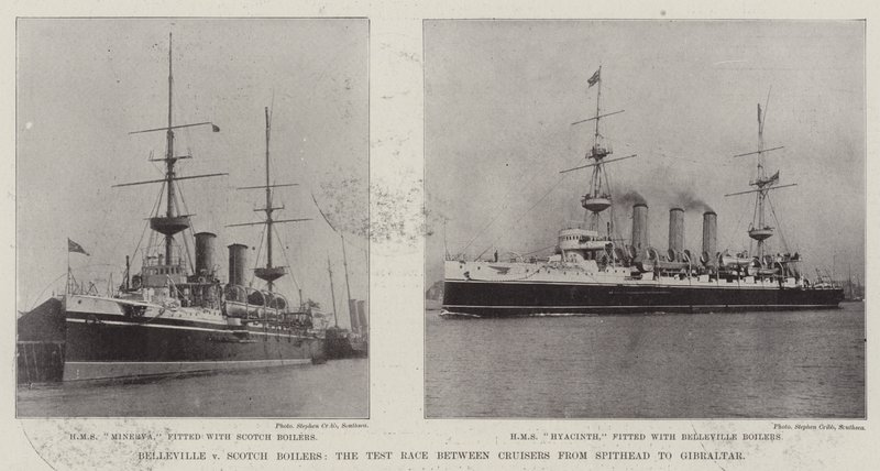 Belleville v Scotch Boilers, testløpet mellom kryssere fra Spithead til Gibraltar av English Photographer