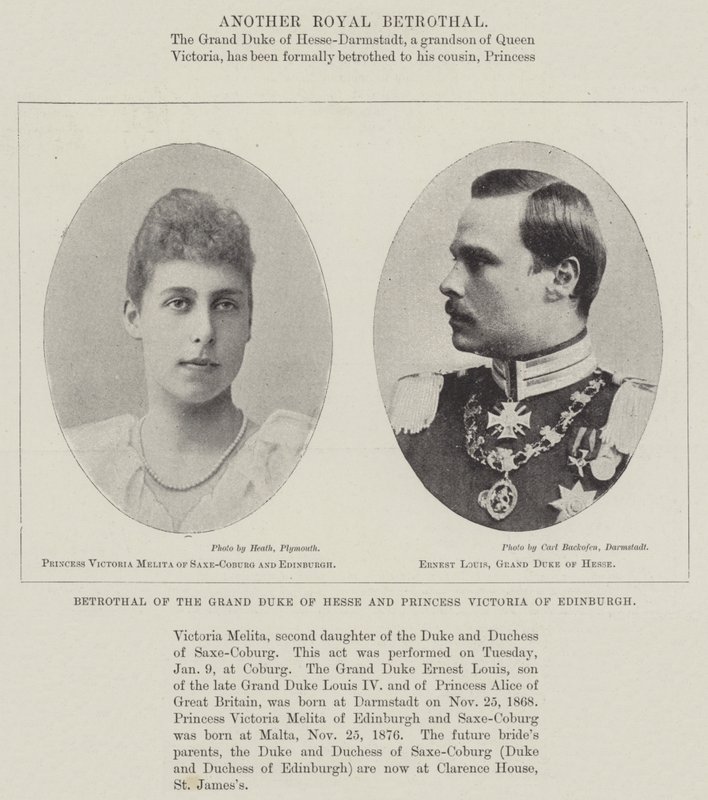 Forlovelse av storhertugen av Hessen og prinsesse Victoria av Edinburgh av English Photographer