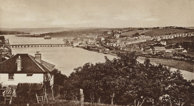 Bideford fra Upcott, Looking North (s/hv-bilde) av English Photographer