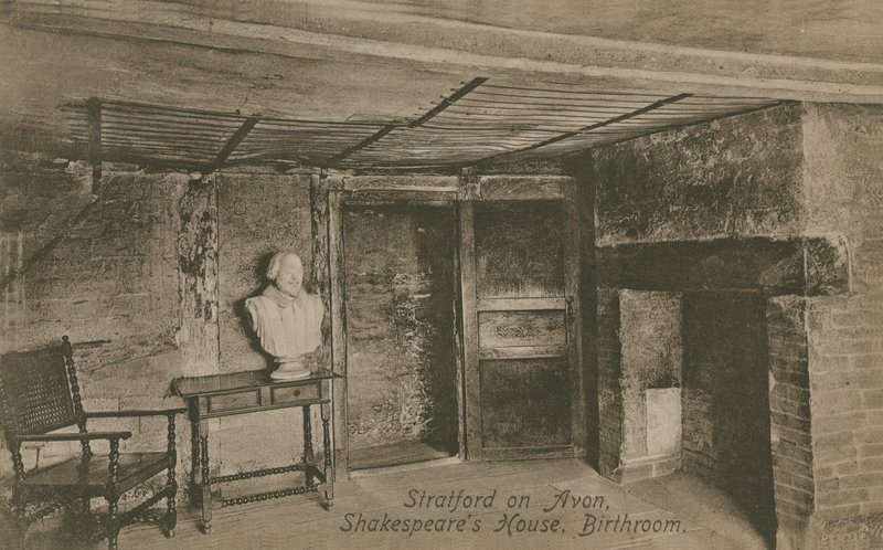 Bad, Shakespeares hus, Stratford upon Avon. Postkort sendt i 1913. av English Photographer
