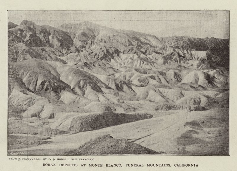 Boraksforekomster i Monte Blanco, Funeral Mountains, California av English Photographer