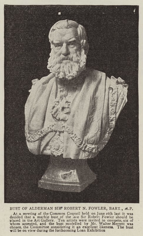Byste av rådmann Sir Robert N Fowler, Baronet, MP av English Photographer