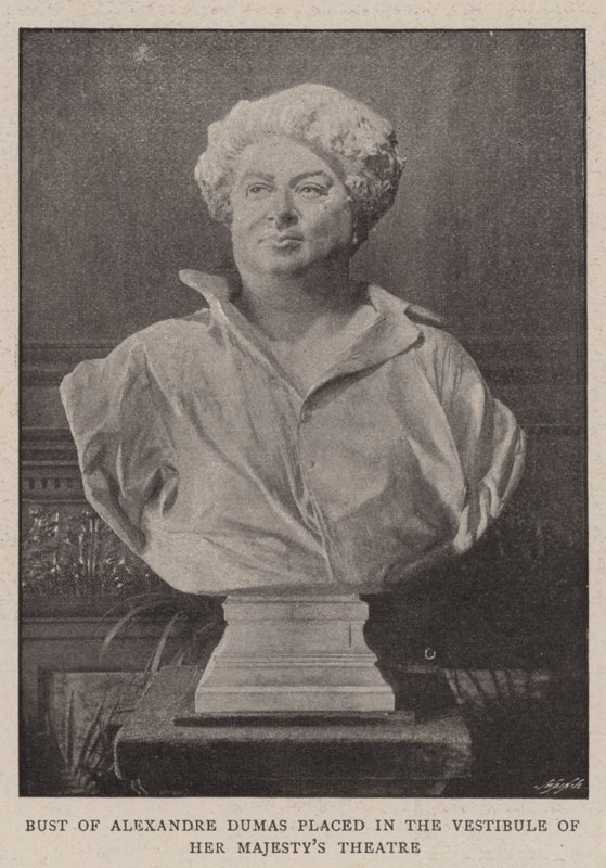 Byste av Alexandre Dumas plassert i vestibylen til Her Majesty