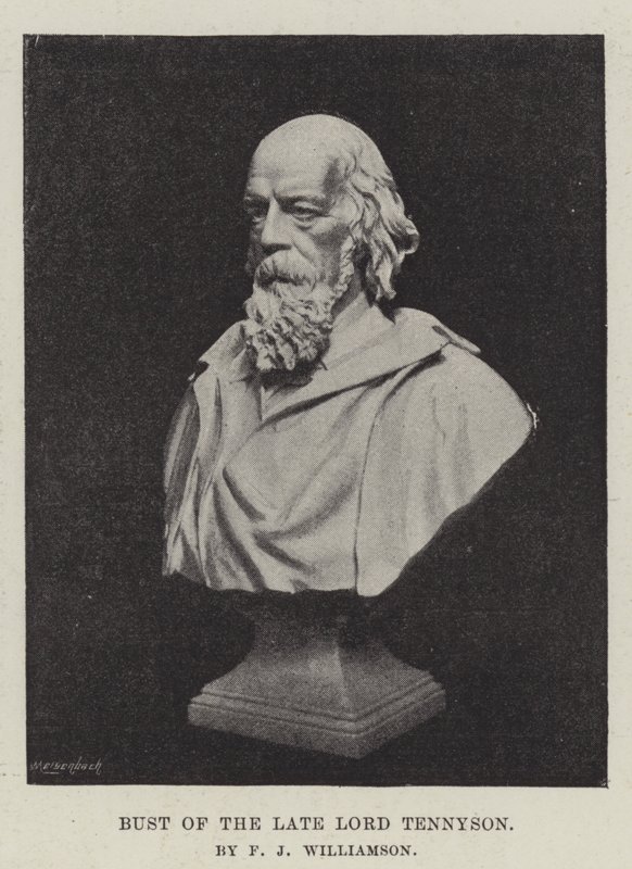 Byste av avdøde Lord Tennyson, av F J Williamson av English Photographer