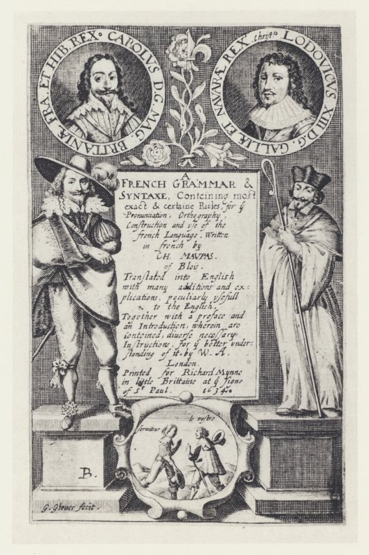 C Maupas, A French Grammar, R Mynne 1634 (s/hvitt foto) av English Photographer