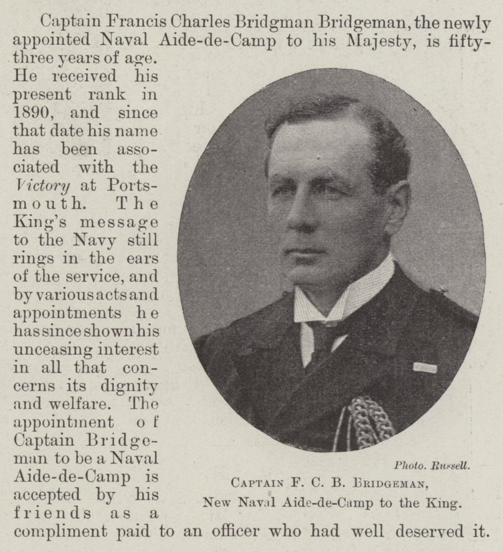 Kaptein F C B Bridgeman, New Naval Aide-de-Camp til kongen av English Photographer