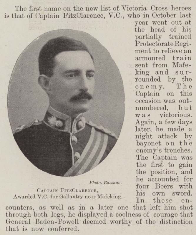 Kaptein FitzClarence, tildelt VC for tapperhet nær Mafeking av English Photographer
