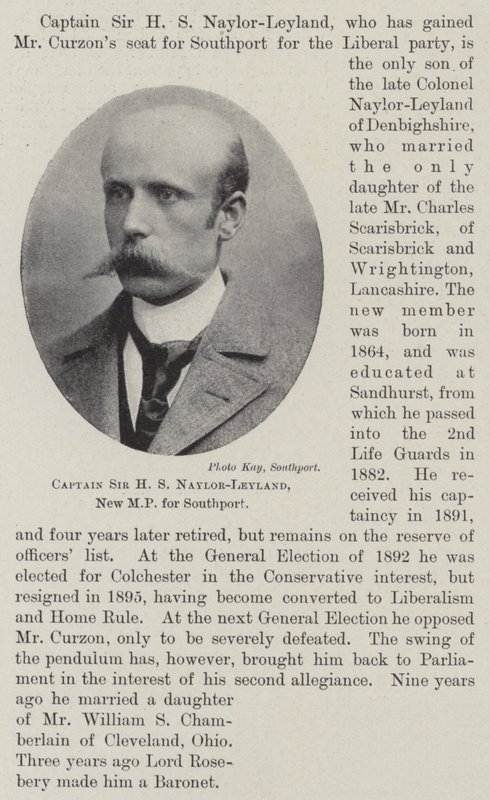 Kaptein Sir HS Naylor-Leyland, ny MP for Southport av English Photographer