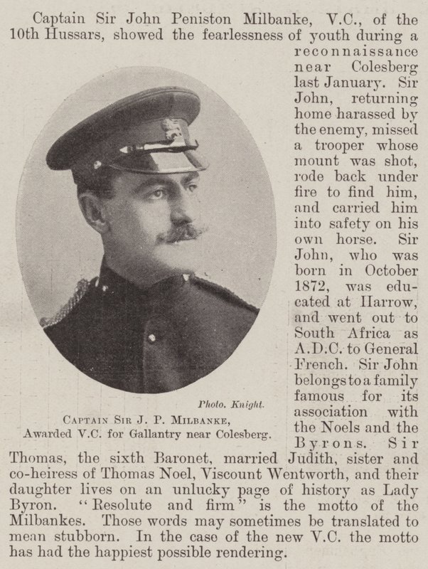 Kaptein Sir JP Milbanke, tildelt VC for gallanteri nær Colesberg av English Photographer