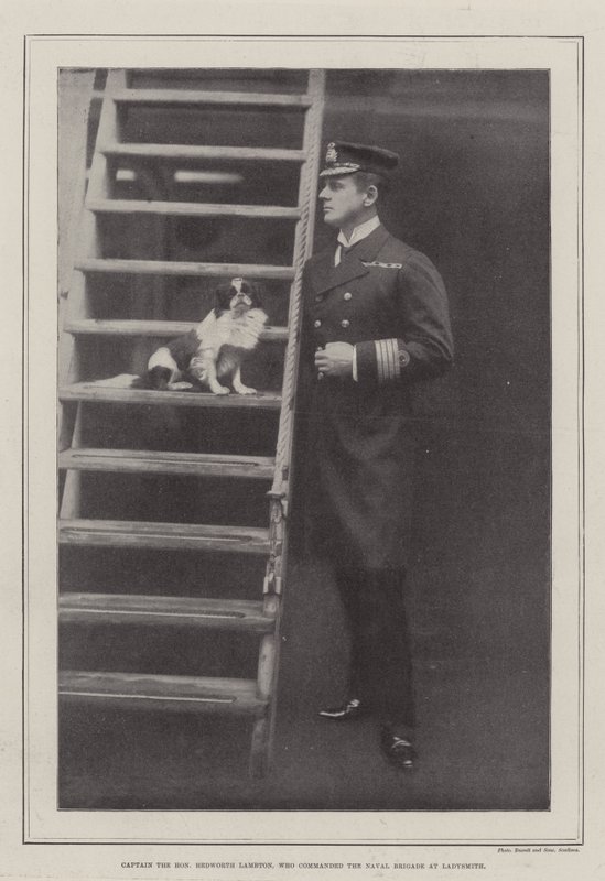 Kaptein den ærede Hedworth Lambton, som befalte marinebrigaden ved Ladysmith av English Photographer