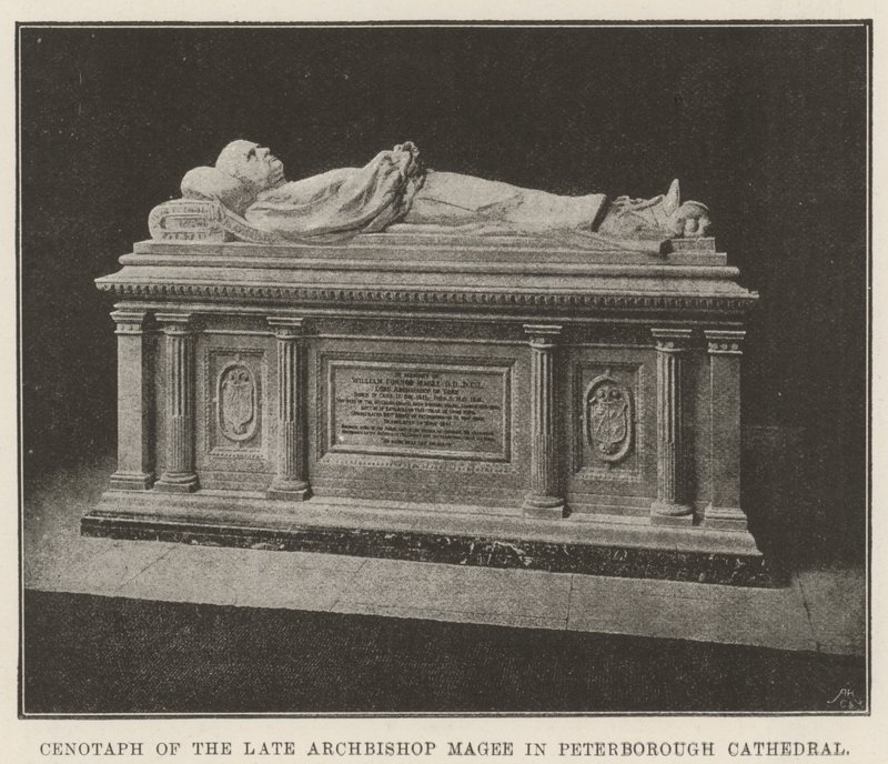 Cenotaph av avdøde erkebiskop Magee i Peterborough katedral av English Photographer