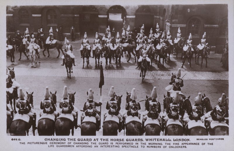 Changing the Guard, Horse Guards, Whitehall, London (s/hv-bilde) av English Photographer