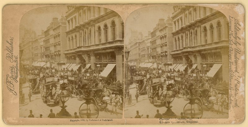 Cheapside, London; stereoskopisk bilde av English Photographer