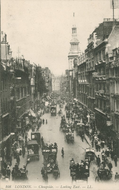 Cheapside ser øst, London av English Photographer
