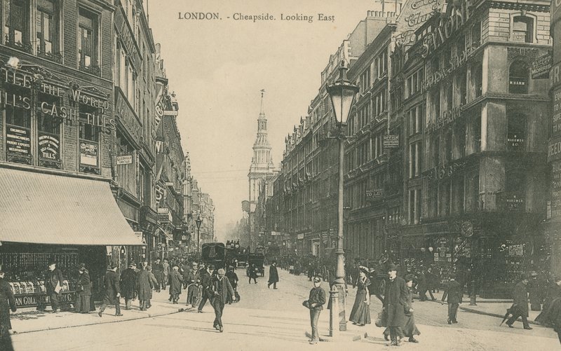 Cheapside ser øst, London av English Photographer