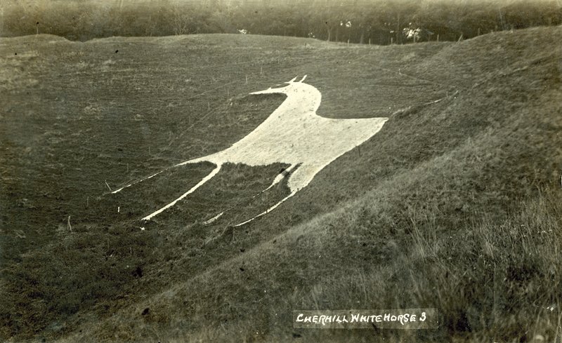 Cherhill White Horse (s/hvitt bilde) av English Photographer