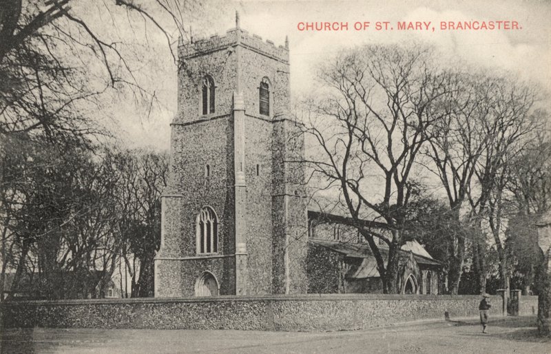 Church of St Mary, Brancaster, Norfolk (s/hvitt-bilde) av English Photographer