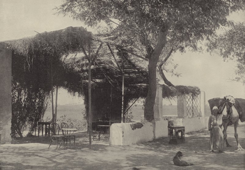 Kaffehus i Jomfruhagen i Matariyeh, der Josef bodde av English Photographer