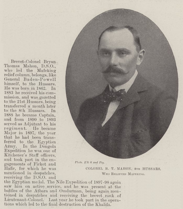 Oberst B T Mahon, 8. husarer, som avløste Mafeking av English Photographer