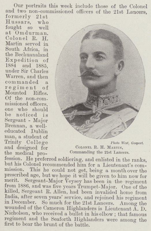 Oberst RH Martin, kommanderte de 21. Lancers av English Photographer