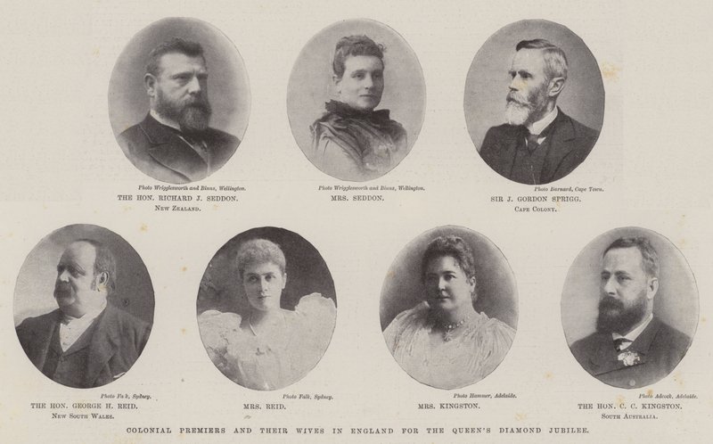 Colonial Premiers og deres koner i England for Queens Diamond Jubilee av English Photographer