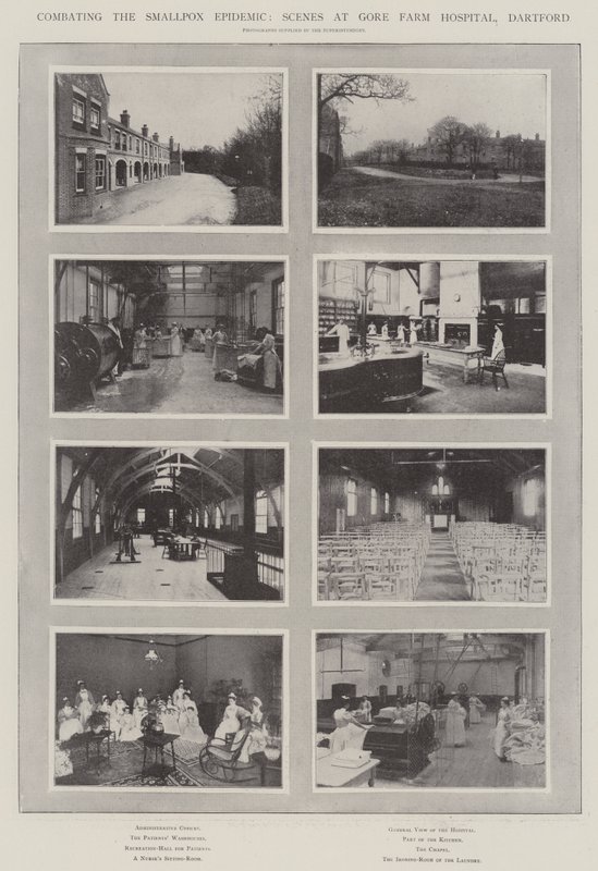 Bekjempelse av koppeepidemien, scener ved Gore Farm Hospital, Dartford av English Photographer