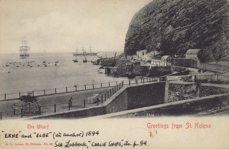 Coolie sender Erne og Elbe, St Helena av English Photographer