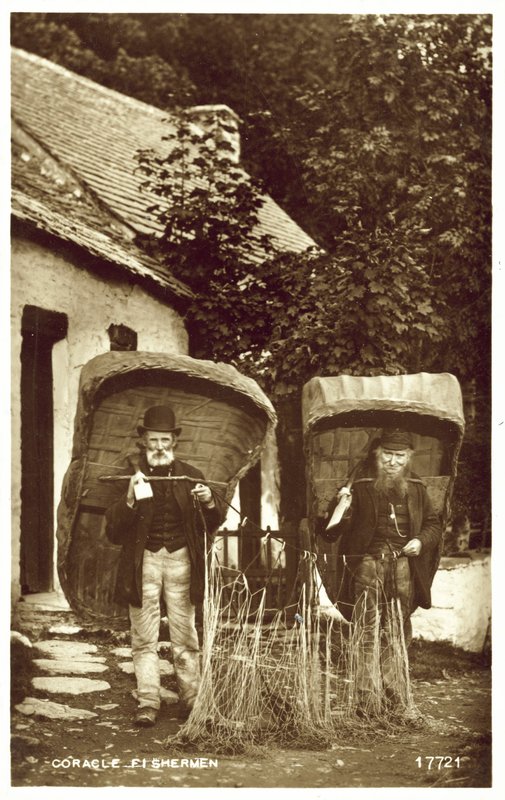 Coracle-fiskere (s/hvitt-bilde) av English Photographer