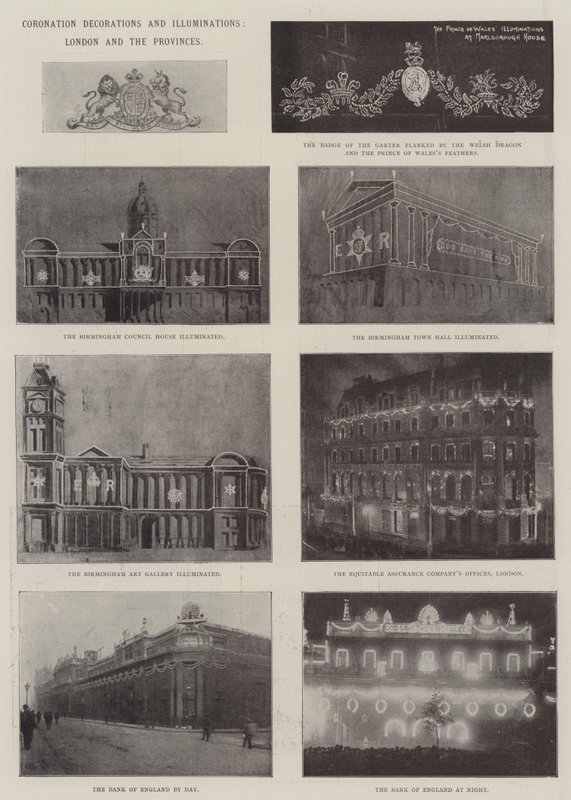 Kroningsdekorasjoner og belysninger, London og provinsene av English Photographer