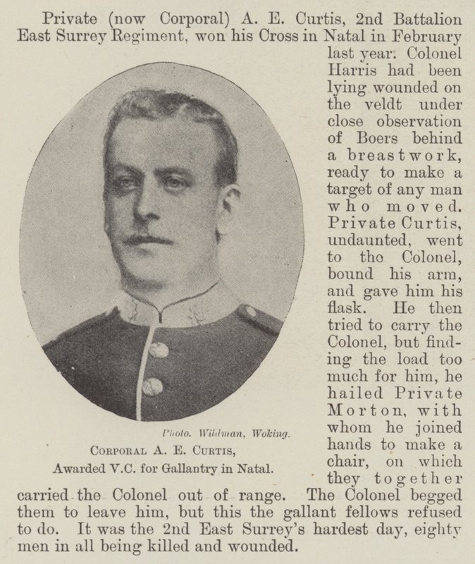 Korporal AE Curtis, tildelt VC for gallanteri i Natal av English Photographer