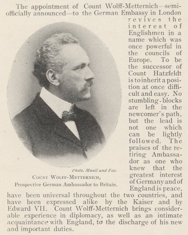 Grev Wolff-Metternich, potensiell tysk ambassadør i Storbritannia av English Photographer