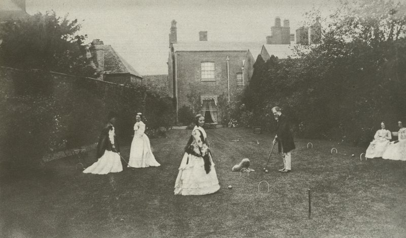 Krokket, i det sene viktorianske England (s/hv-bilde) av English Photographer