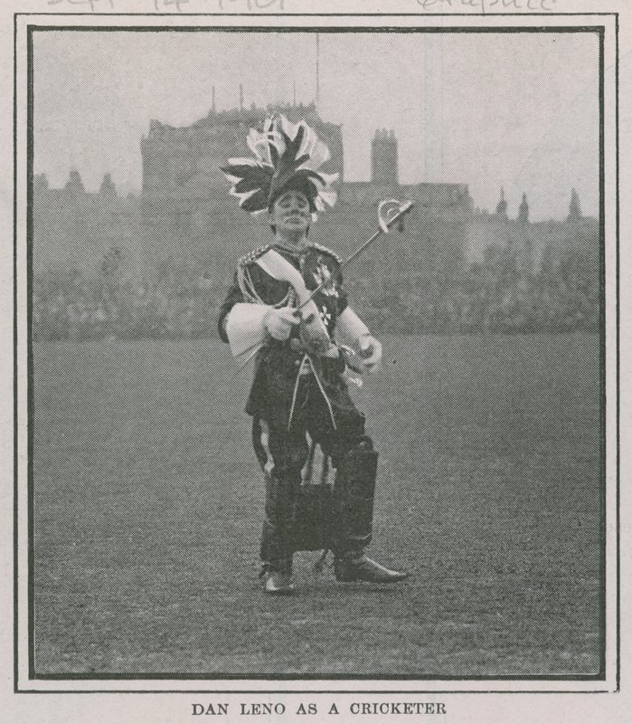 Dan Leno som cricketspiller av English Photographer