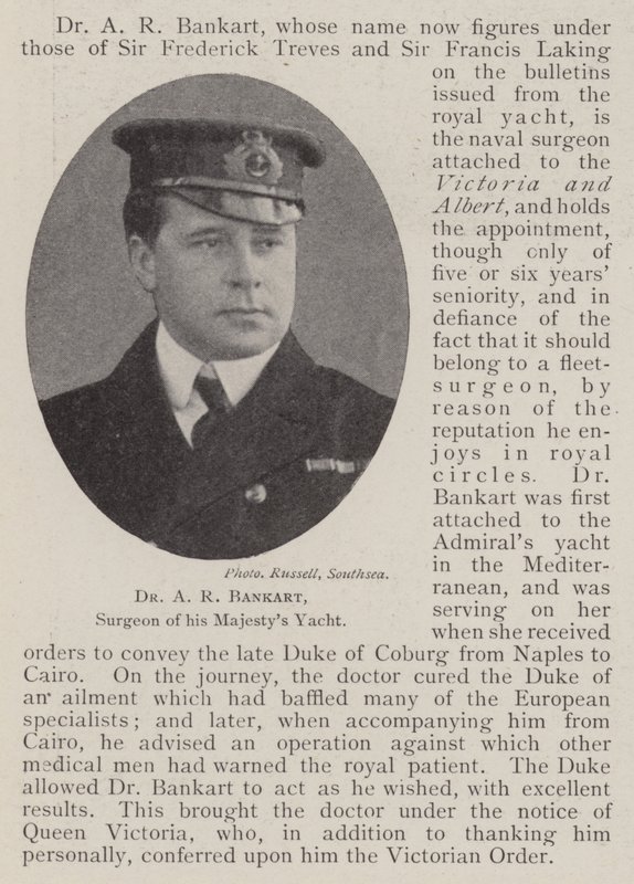 Dr A R Bankart, kirurg ved His Majestys Yacht av English Photographer