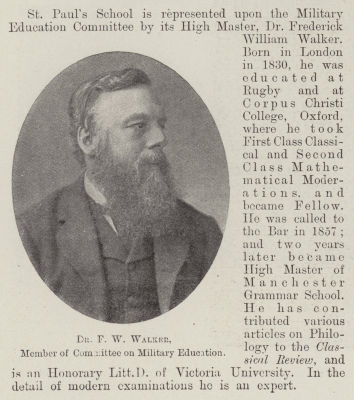 Dr F W Walker, medlem av komiteen for militær utdanning av English Photographer