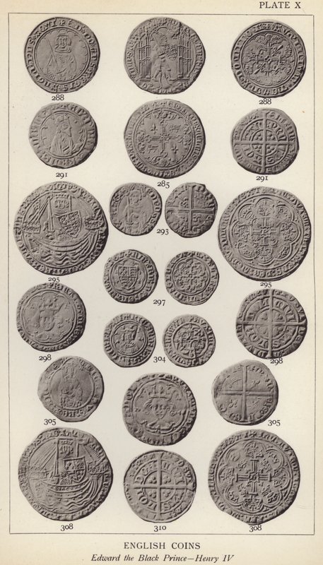 English Coins, Edward the Black Prince, Henry IV (s/hv-bilde) av English Photographer