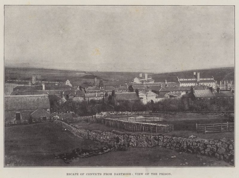 Escape of Convicts from Dartmoor, View of the Prison av English Photographer