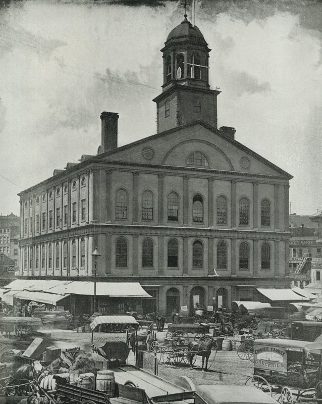 Faneuil Hall, Boston (s/hvitt bilde) av English Photographer