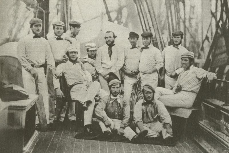 Det første engelske cricketlaget som dro til Amerika, 7. september 1859 (s/hvitt-bilde) av English Photographer