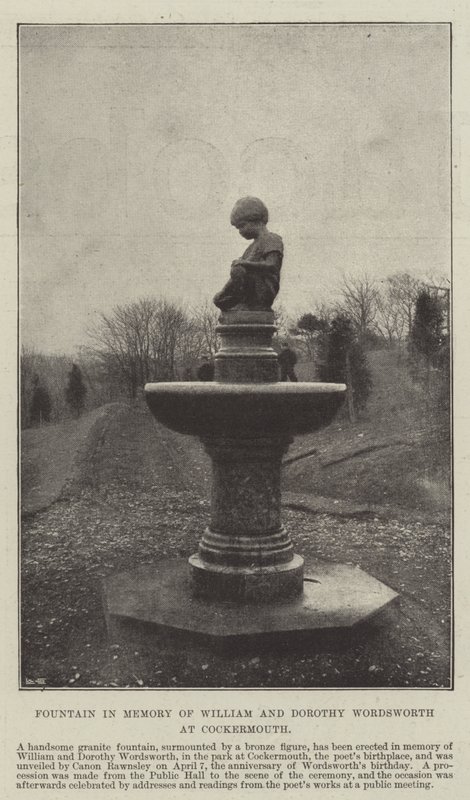 Fontene til minne om William og Dorothy Wordsworth i Cockermouth av English Photographer
