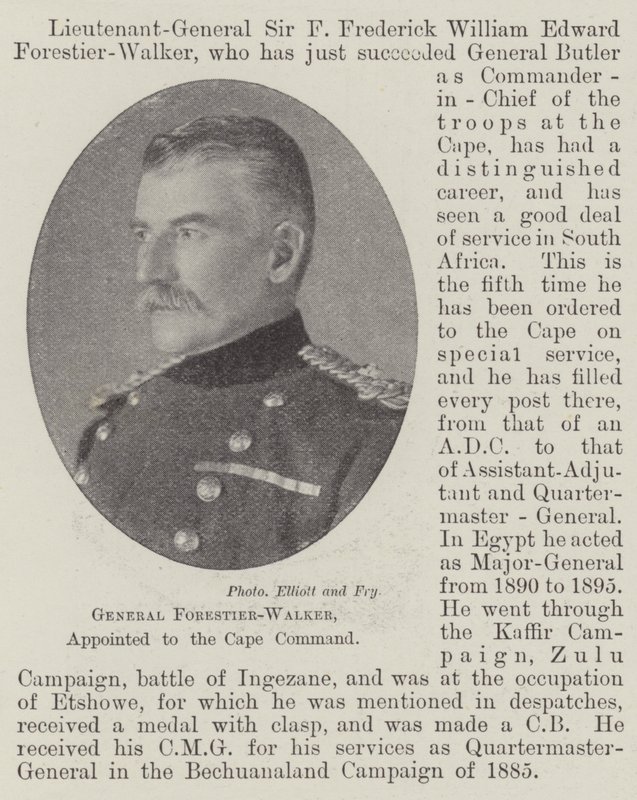 General Forestier-Walker, utnevnt til Cape Command av English Photographer
