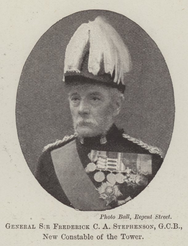 General Sir Frederick CA Stephenson, GCB, New Constable of the Tower av English Photographer