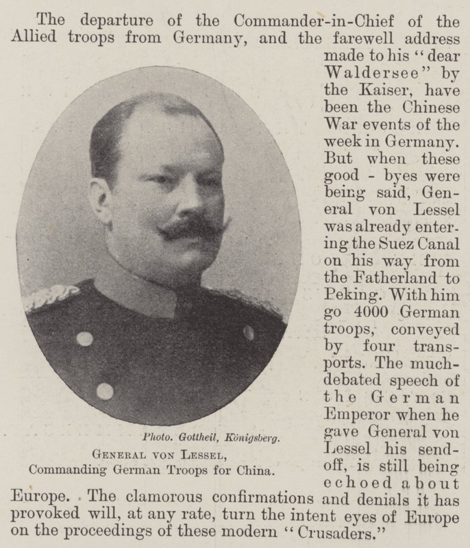 General von Lessel, kommanderte tyske tropper for Kina av English Photographer