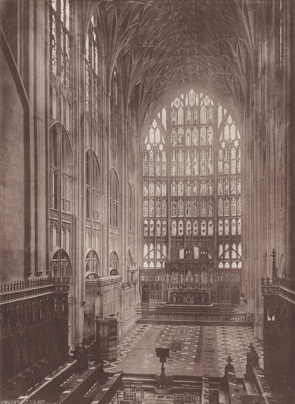 Gloucester: The Cathedral, Choir East (s/hv-bilde) av English Photographer