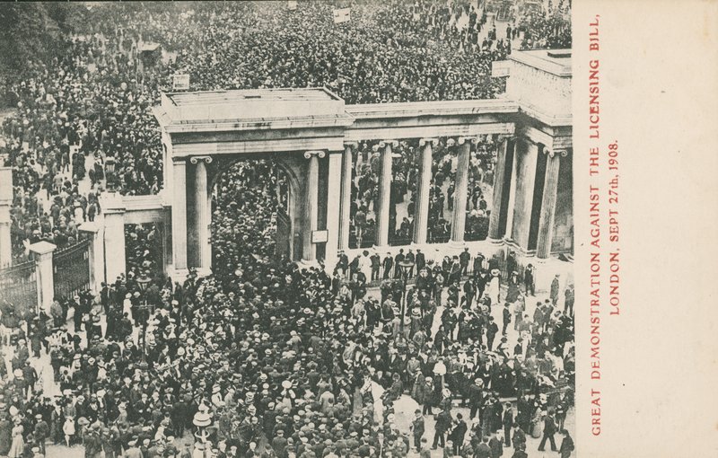 Stor demonstrasjon mot Licensing Bill, London, 27. september 1908 av English Photographer