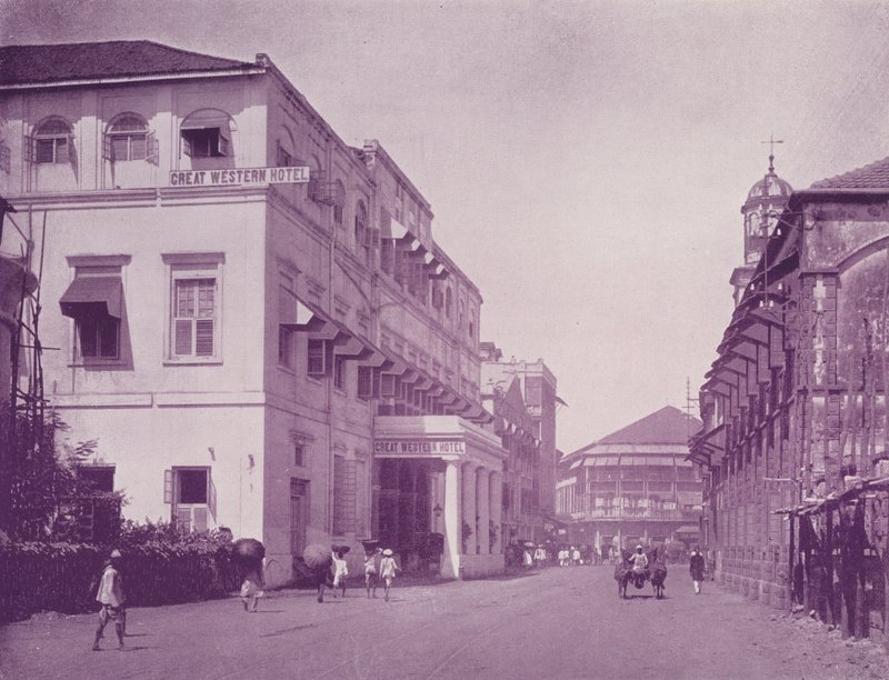 Great Western Hotel og Apollo Street, Bombay av English Photographer
