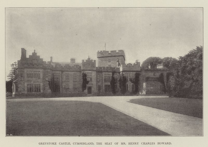 Greystoke Castle, Cumberland, setet til Mr Henry Charles Howard av English Photographer