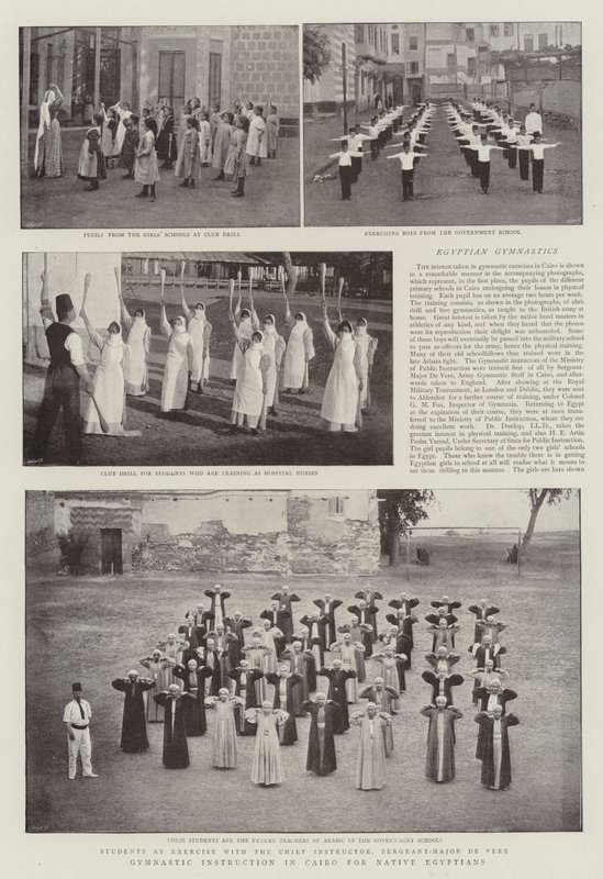 Gymnastikkundervisning i Kairo for innfødte egyptere av English Photographer